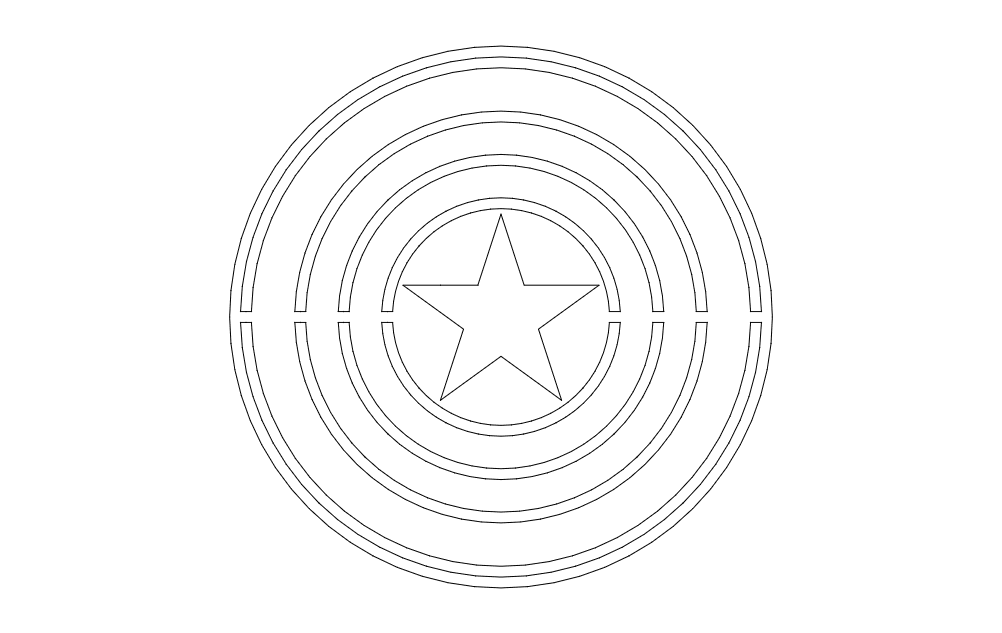 Captain Shield Vector Design for Laser Cutting DXF File
