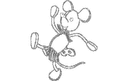 Cartoon Mouse Vector Outline for Laser Cutting DXF File
