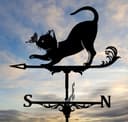 Cat and Butterfly Weathervane Vector File for CNC Laser Cutting
