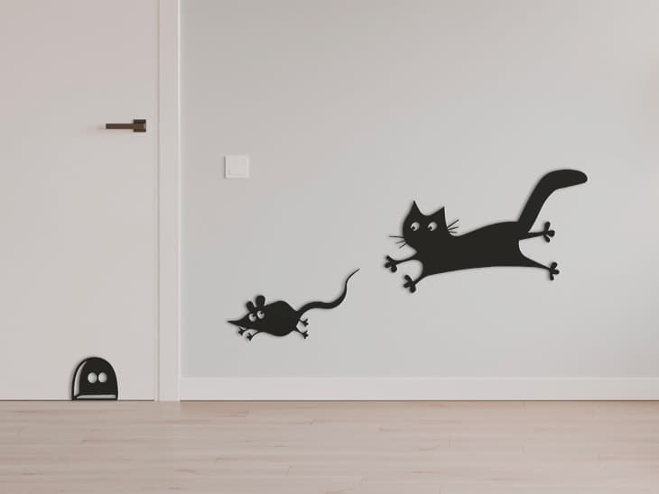 Cat and Mouse Wall Decor Laser Cut Vector File (SVG)