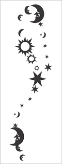 Celestial Moon and Stars Decor Pattern Free Vector File