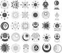 Celestial Sun and Moon Vector Pack for Laser Cutting