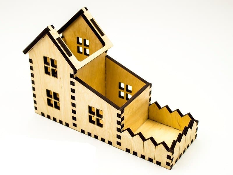 Charming House Desk Organizer Laser Cut Vector Plan
