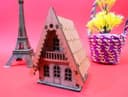 Charming Miniature A-Frame Cabin 3D Puzzle Laser Cut Vector