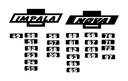 Chevrolet Impala and Nova Emblems Vector Set for Laser Cutting DXF