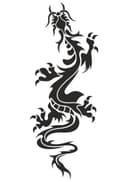 Chinese Dragon Tribal Silhouette Vector for Laser Cutting