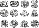 Chinese Zodiac Animals Vector Set for Laser Cutting