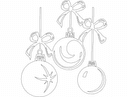 Christmas Baubles with Bows Vector Design DXF File