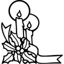Christmas Candles with Holly Leaves DXF Vector File