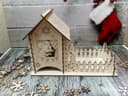Christmas Mouse Tea House Laser Cut Vector File