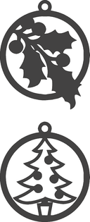 Christmas Ornament Bundle Vector DXF Files for Laser Cutting
