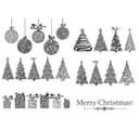 Christmas Ornaments and Tree Laser Cut Vector Set