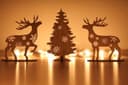 Christmas Reindeer and Tree Tabletop Decor Laser Cut Vector