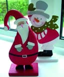 Christmas Santa and Snowman Standing Figures CDR Vector