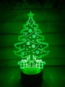 Christmas Tree LED 3D Illusion Lamp Laser Cut DXF File