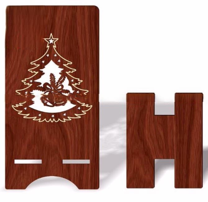 Christmas Tree Phone Stand Laser Cut Vector File