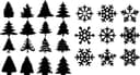 Christmas Trees and Snowflakes Vector Set for Laser Cutting