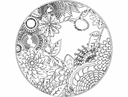 Circular Floral Nature Pattern Laser Cut Vector File DXF