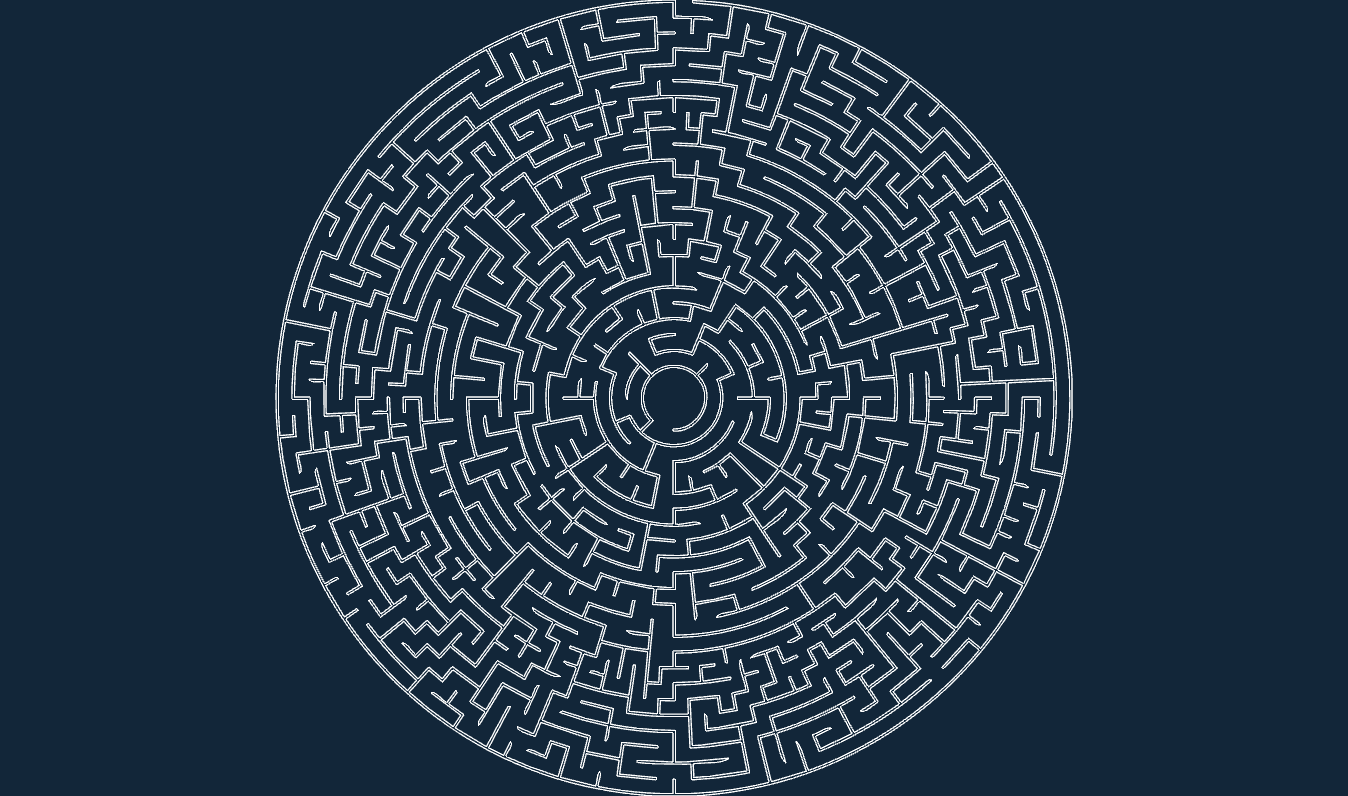 Circular Labyrinth Vector Design for Laser Cutting DXF
