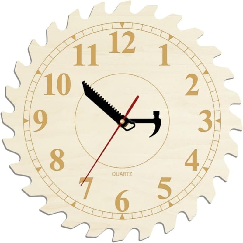 Circular Saw Blade Workshop Wall Clock Vector File