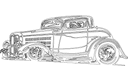 Classic 1932 Hot Rod Coupe Vector File for Laser Cutting DXF