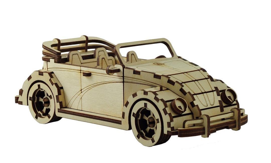 Classic Beetle Cabriolet 3D Puzzle Laser Cut Vector File