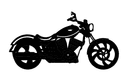 Classic Cruiser Motorcycle Silhouette Vector DXF File