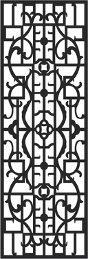 Classic European Decorative Screen Panel Vector Design DXF SVG