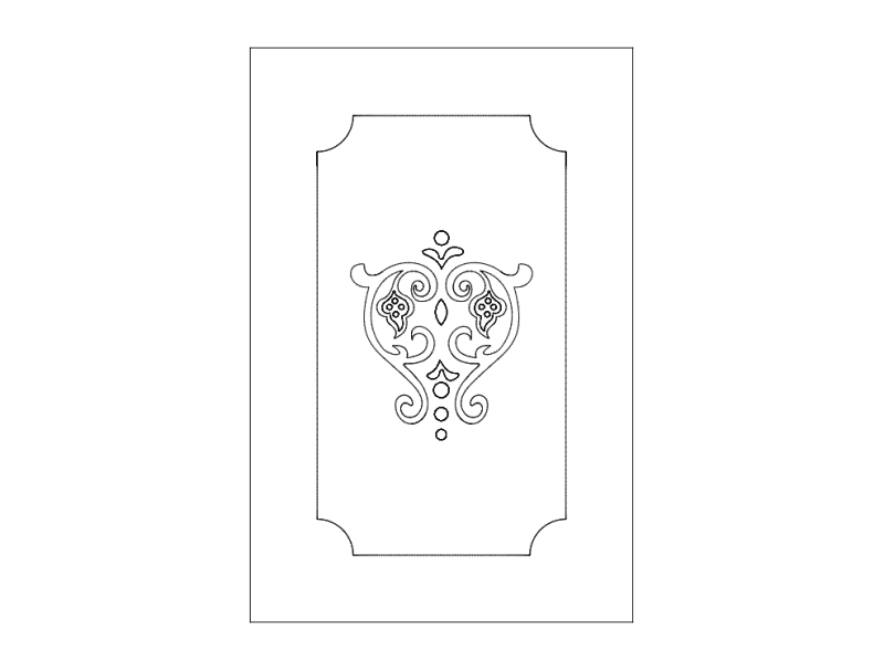 Classic Kitchen Cabinet Door Panel Vector Design DXF File