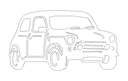 Classic Mini Car Vector Outline for Laser Cutting DXF