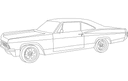 Classic Muscle Car Vector DXF File for Laser Cutting