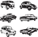 Classic Retro Cars Vector Collection for Laser Cutting (SVG, DXF)