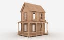 Classic Victorian Dollhouse 3D Puzzle Laser Cut Vector DXF File