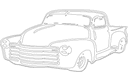 Classic Vintage Pickup Truck Vector File for Laser Cutting (DXF)