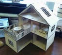 Classic Wooden Dollhouse Vector Plan for Laser Cutting DXF