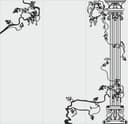 Classical Column with Grapevine Scrollwork Vector for Laser Cutting