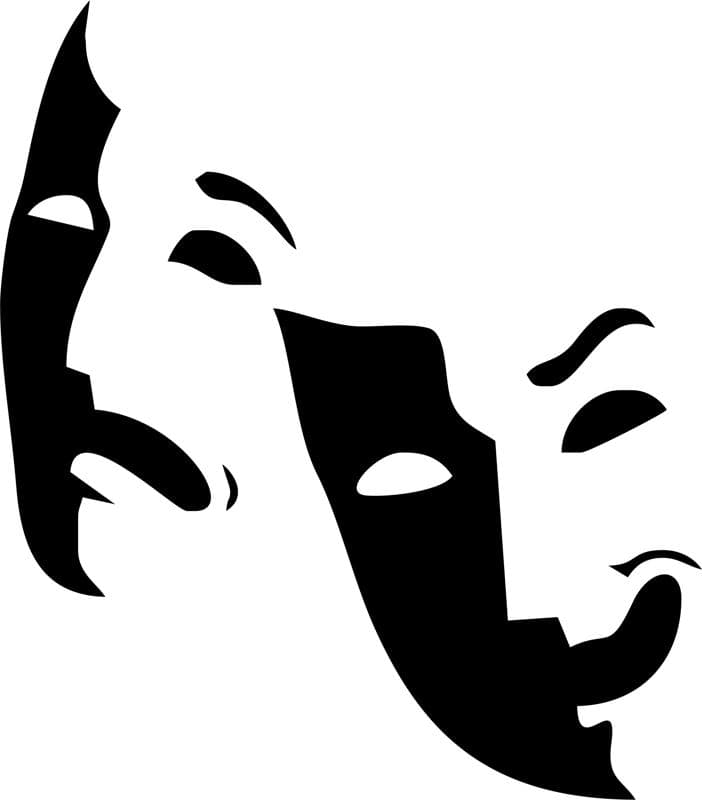 Comedy and Tragedy Theater Masks Vector File for Laser Cutting