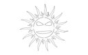 Cool Grinning Sun Vector Design for Laser Cutting DXF