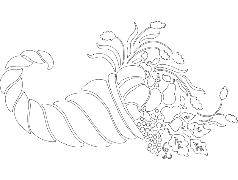 Cornucopia Harvest Vector Design for Laser Cutting DXF File