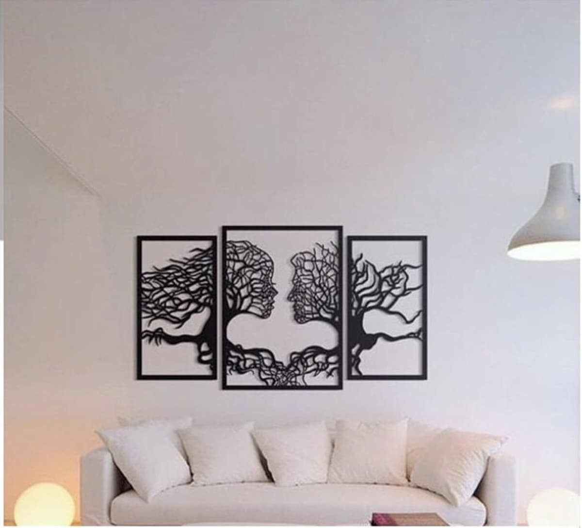Couple Tree Faces Triptych Laser Cut Wall Art Vector File