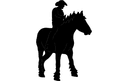 Cowboy Riding Horse Silhouette Vector for Laser Cutting DXF