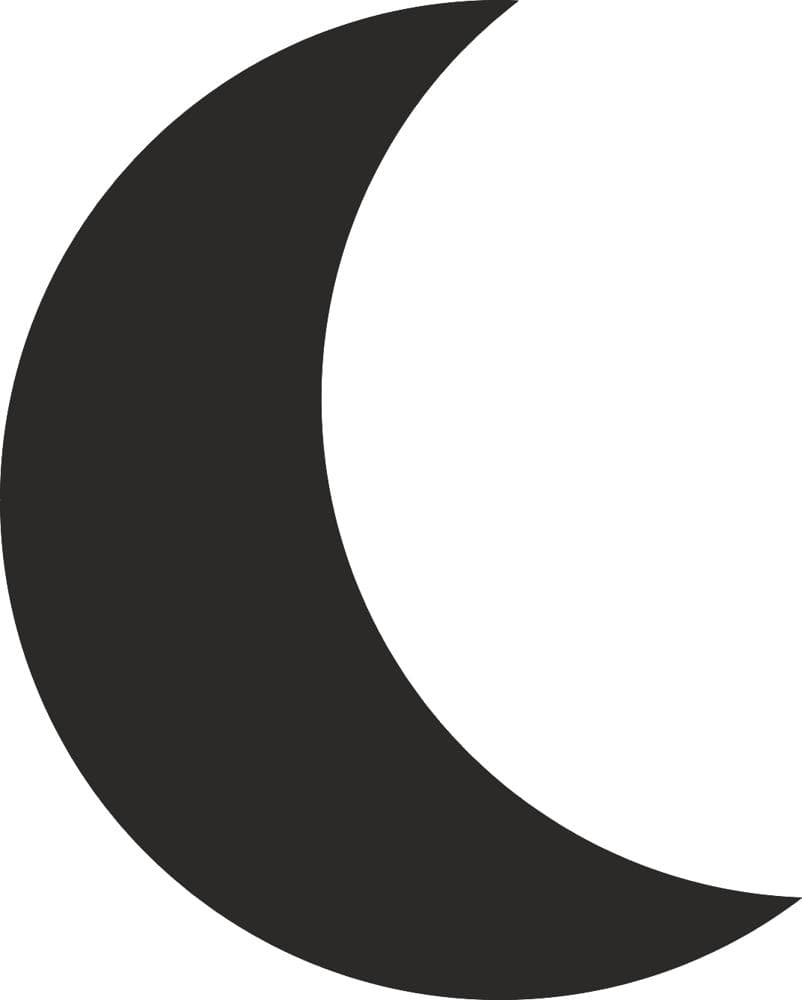 Crescent Moon Silhouette Vector DXF File