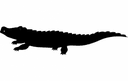 Crocodile Silhouette Vector for Laser Cutting DXF File