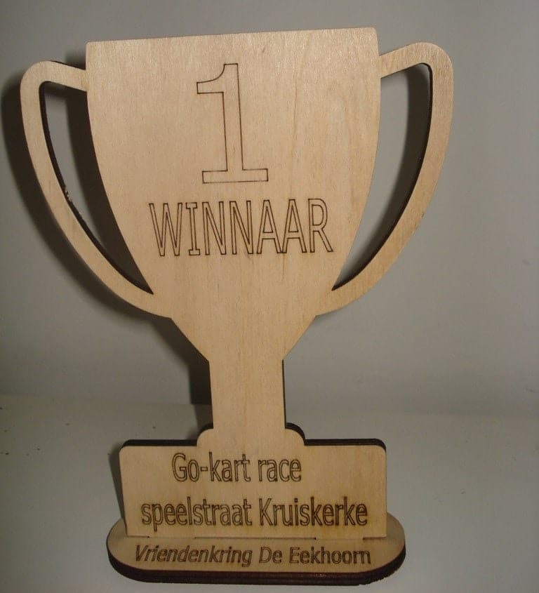 Customizable First Place Trophy Laser Cut Vector DXF File