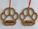 Customizable Paw Print Christmas Ornament Laser Cut File SVG