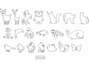 Cute Animal Silhouettes Collection Vector DXF File