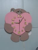Cute Bear Holding Heart Wall Clock Vector File