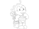 Cute Cartoon Bee with Honey Pot Vector Laser Cut File