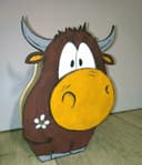 Cute Cartoon Bull 3D Wooden Figurine Laser Cut Vector File