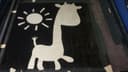 Cute Cartoon Giraffe and Sun Wall Art Laser Cut Vector File
